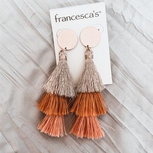 Francescas Three Tier Tassel Earrings